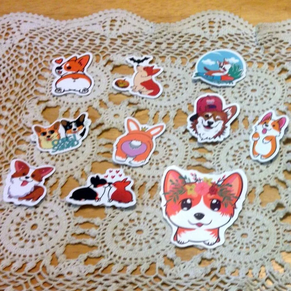Corgi Alert! Humorous coffee cup and stickers, guess what? Corgi Butt